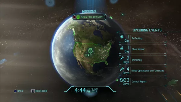 XCOM: Enemy Unknown PlayStation 3 Scanning for alien activity advances time.
