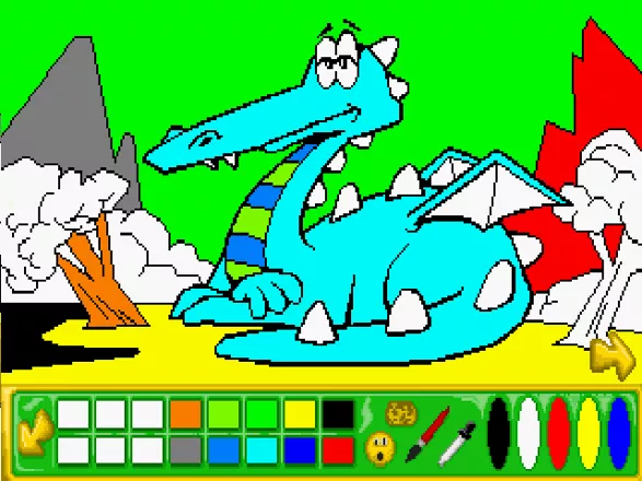Fatty Bear&#x27;s FunPack DOS Coloring game