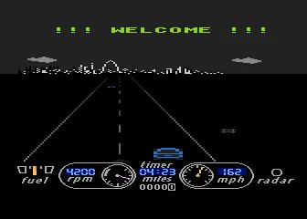 The Great American Cross-Country Road Race Atari 8-bit Arriving at St. Louis at night