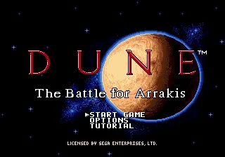 Dune: The Battle for Arrakis Genesis Title screen.