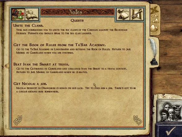 Might and Magic IX Windows Your quest log