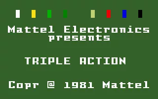 Triple Action Intellivision Title screen