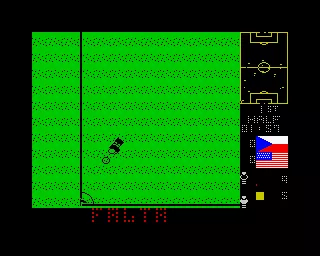 Mundial de F&#xFA;tbol ZX Spectrum That&#x27;s another terrible tackle from the American...and yes at long last the referee brandishes a yellow card and he&#x27;s in the book