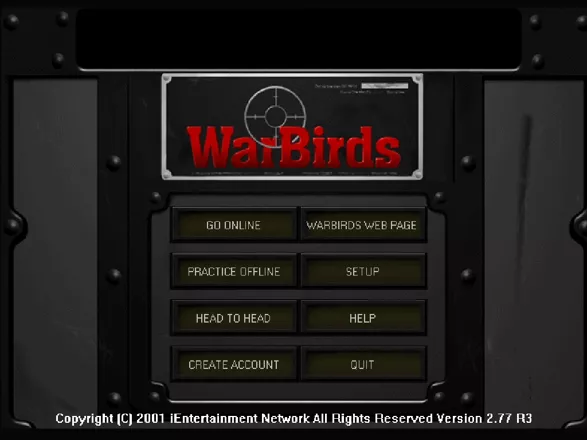 WarBirds Windows Opening menu