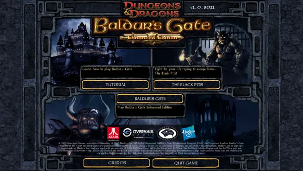Baldur&#x27;s Gate: Enhanced Edition Windows Main menu