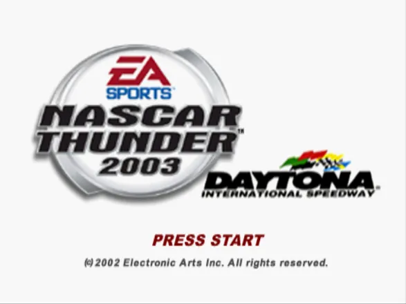 NASCAR Thunder 2003 PlayStation Title screen.