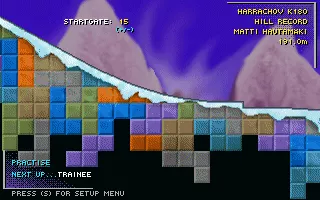 The game's version of Harrachov ski flying hill is highly unrealistic and looks like the hill was made of Tetris blocks.