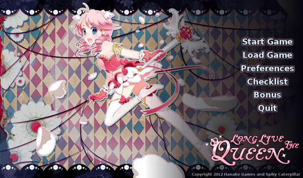 The magical girl style title screen