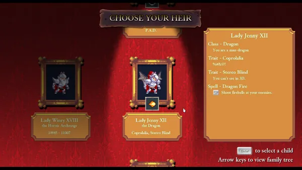Rogue Legacy Linux Choosing from three possible characters