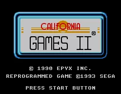 California Games II SEGA Master System Title screen