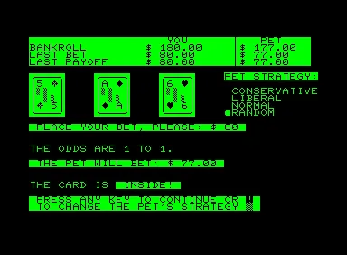 Acey Deucy Commodore PET/CBM Payout!