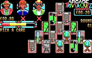 Arcade Trivia Quiz DOS Pick a card. (EGA)