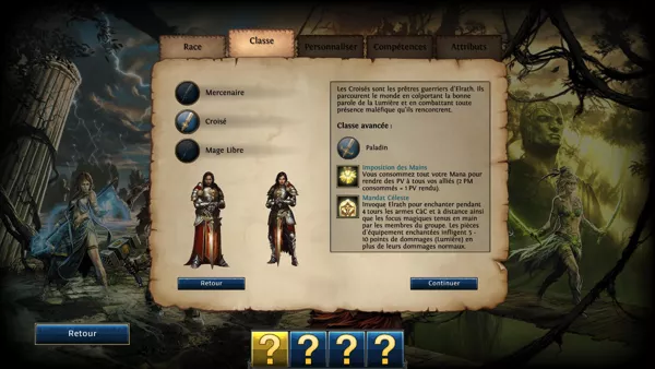 Might &#x26; Magic X: Legacy Windows Select your class