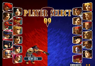 SVC Chaos: SNK vs. Capcom Arcade Player select