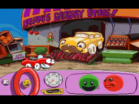 Putt-Putt Joins the Parade Windows 3.x At Mr. Baldini&#x27;s, you can deliver groceries.
