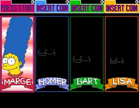 The Simpsons Arcade The 1st player can only choose Marge