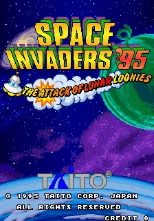 Space Invaders &#x27;95: The Attack of Lunar Loonies Arcade Title screen