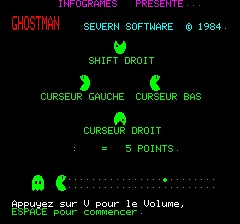 Ghostman Oric Title screen