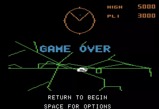Battlezone Apple II Game over