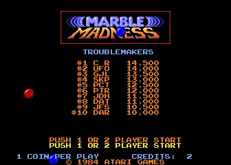 Marble Madness Arcade Title screen
