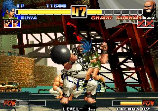 The King of Fighters &#x27;96 Arcade Chang uses chain to choke rivals