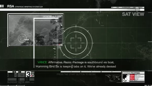 Sniper: Ghost Warrior 2 PlayStation 3 Mission briefing.