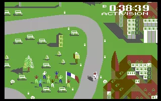 Tour de France Commodore 64 Riding up a hill.