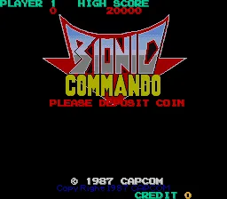 Bionic Commando Arcade Title Screen.