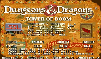 Dungeons &#x26; Dragons: Tower of Doom Arcade Title screen