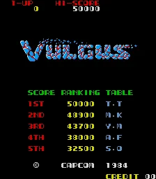 Vulgus Arcade Title screen