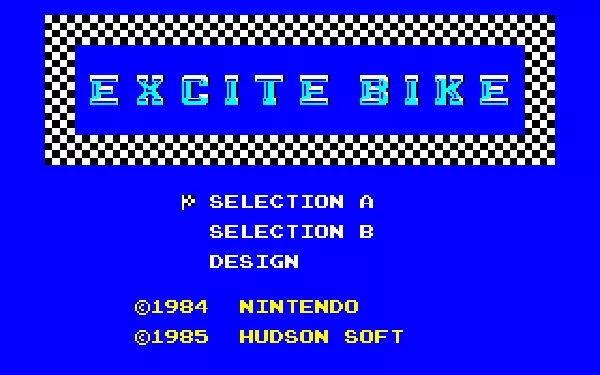 Excitebike Sharp X1 Title screen