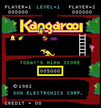 Kangaroo Arcade Title Screen.