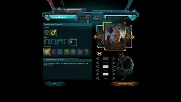 Shadowrun: Dragonfall Windows New portraits are available at character creation.