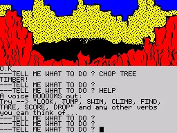 Scott Adams&#x27; Graphic Adventure #1: Adventureland ZX Spectrum Damp hollow stump in the swamp
