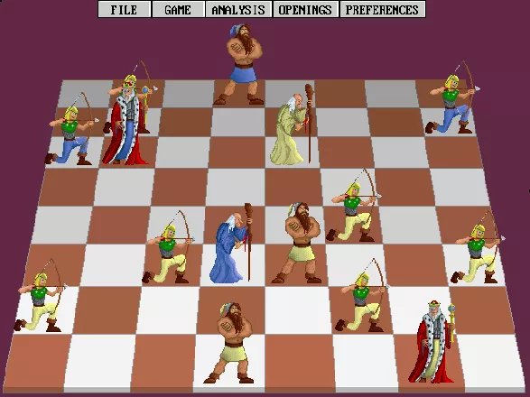 Grandmaster Chess DOS Human pieces.