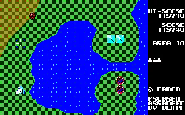 Xevious Sharp X1 The Garu Zakato releases a lot of shots so destroy them quickly