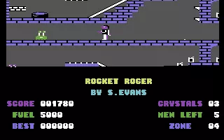 Rocket Roger Commodore 64 Avoid the alien.