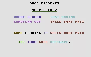 Sports 4 Commodore 16, Plus/4 Compilation loading screen.