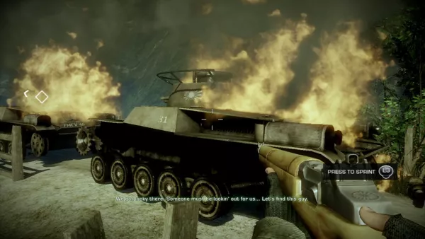 Battlefield: Bad Company 2 PlayStation 3 Allied fighters took out the tank convoy.