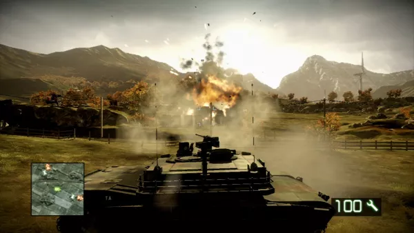 Battlefield: Bad Company 2 PlayStation 3 Target eliminated... you rotate the tank gun independently from driving a tank, so keeping it straight is much easier if you want to fire while driving.