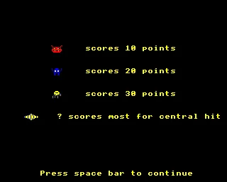 Super Invaders BBC Micro Score table