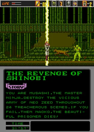 The Revenge of Shinobi Arcade Using your power-up.