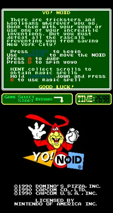 Yo! Noid Arcade Title Screen.
