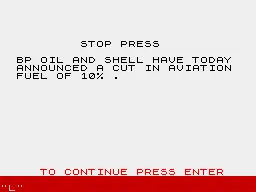 Airline ZX Spectrum Stop press