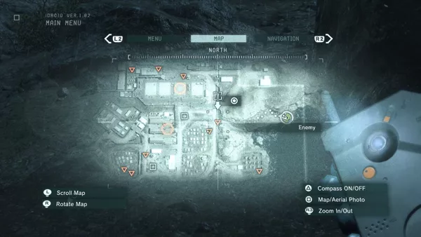 Metal Gear Solid V: Ground Zeroes PlayStation 4 Checking the mission map.