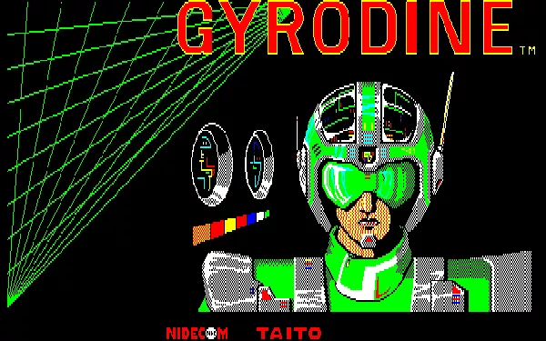 Gyrodine Sharp X1 Green title screen