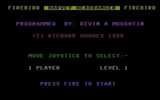 Harvey Headbanger Commodore 16, Plus/4 Title Screen.