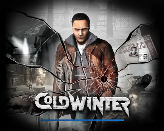 Cold Winter PlayStation 2 The game&#x27;s title screen. This follows the usual display of company logos and stays on screen while the game loads.
One pixel may have been lost as a result of playing via an emulator.