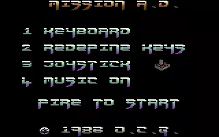 Mission A.D. Commodore 64 Title Screen.