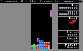 Yet Another Tetris Clone Amiga Playing in lowres